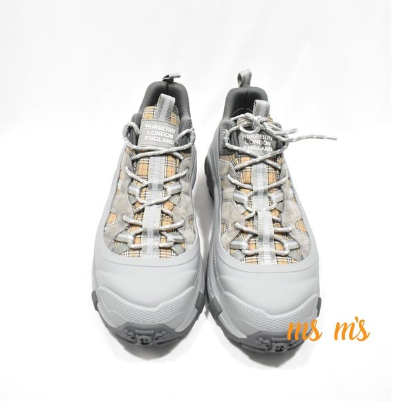 NIB BURBERRY Arthur Check PRINT Caged Chunky Sneakers - Picture 5 of 8
